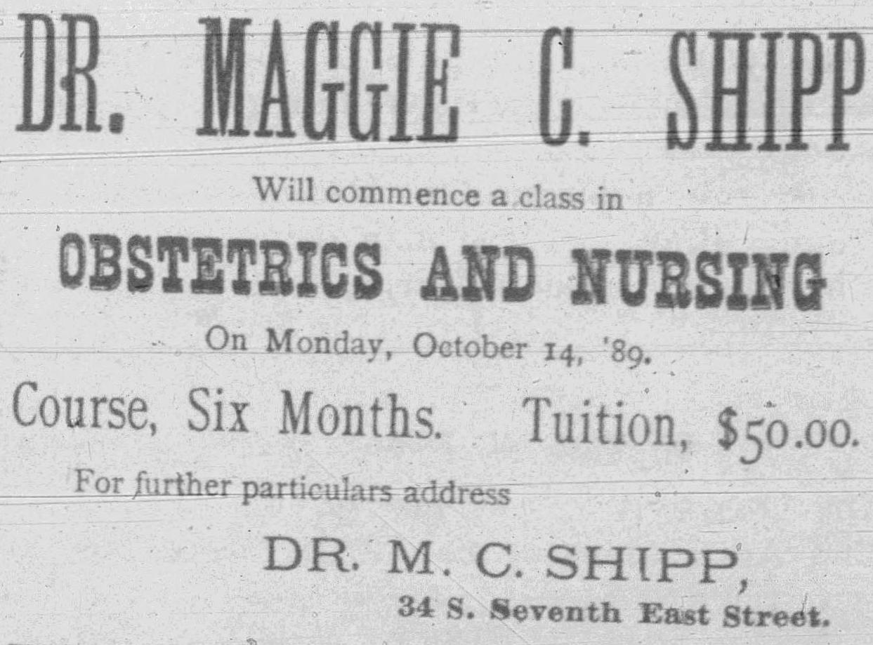 An advertisement by from the 1889-10-01 issue of the Woman's Exponent
